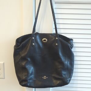 Coach Midnight Black Leather Tote